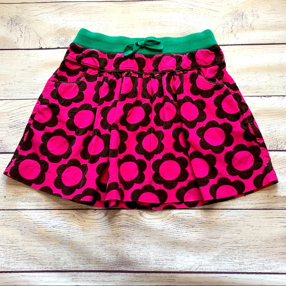 Mini Boden Corduroy Floral Skirt Size 9/10